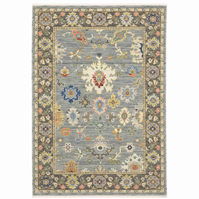 Oriental Weavers Area Rugs Lucca Area Rugs 846d Oushak Blue Wool-Nylon Blend In 8 Sizes