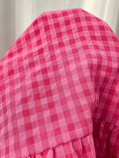 LUNE Casual Boho Women's Autumn Vacation Plaid Beach Picnic Dress Pink Plaid Gingham Clothes Outfits Holiday