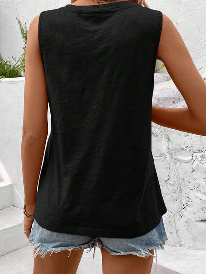 LUNE Ladies" Summer Casual Solid Color V-Neck Tank Top,Casual
