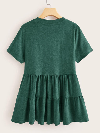 LUNE Plus Marled Knit Smock Top