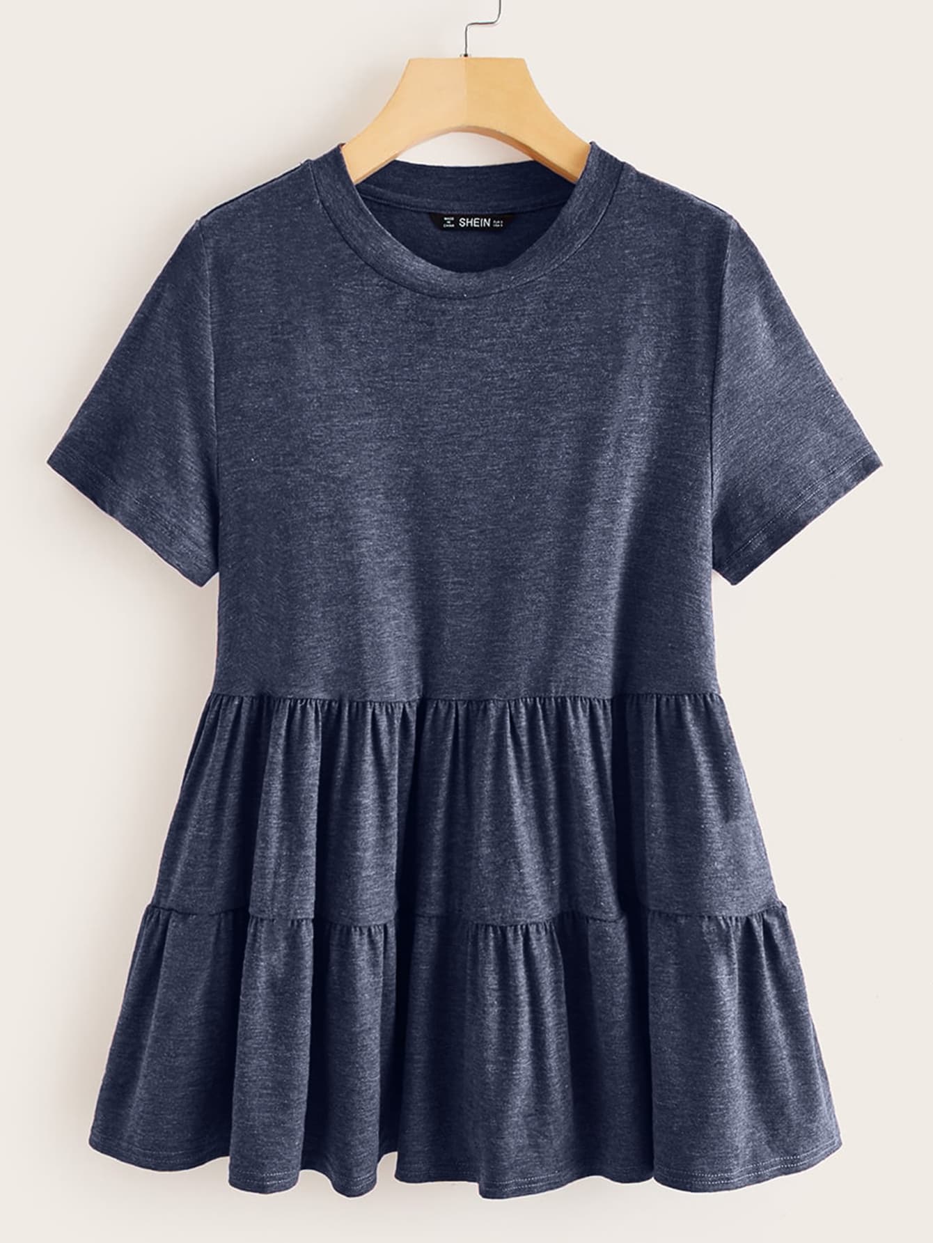 LUNE Plus Marled Knit Smock Top