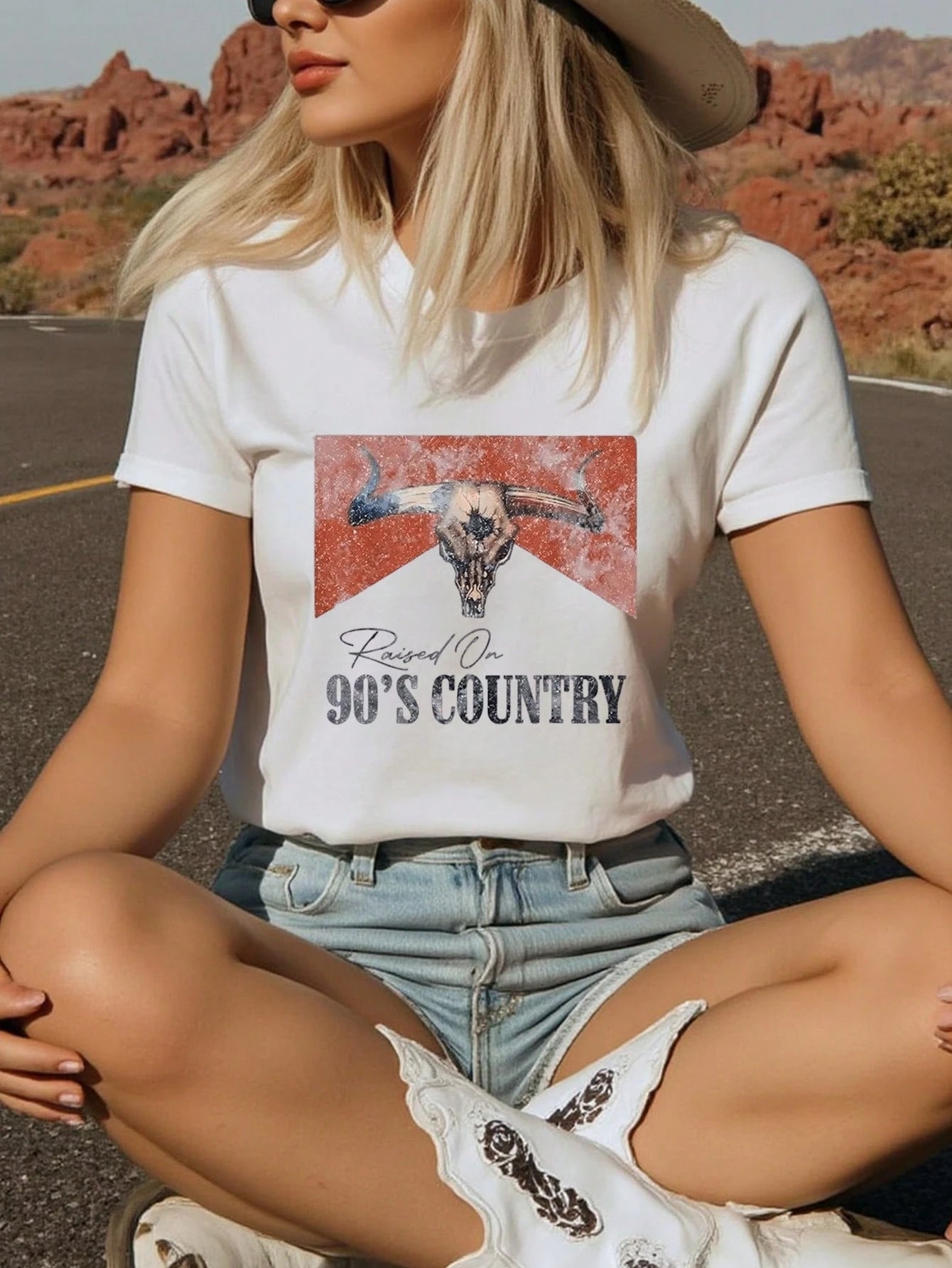 LUNE Raised On 90s Country Shirt, Country Concert Tee, Western Graphic Tee, Vintage Country Music Shirt