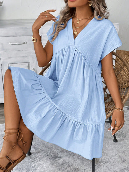 LUNE Short Pink Casual Vacation Romantic Beach Summer Dress For Women Baby Blue Dress,Sun Dresses For Women,Casual