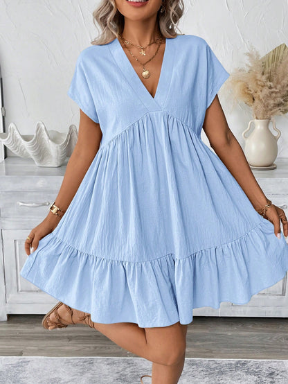 LUNE Short Pink Casual Vacation Romantic Beach Summer Dress For Women Baby Blue Dress,Sun Dresses For Women,Casual