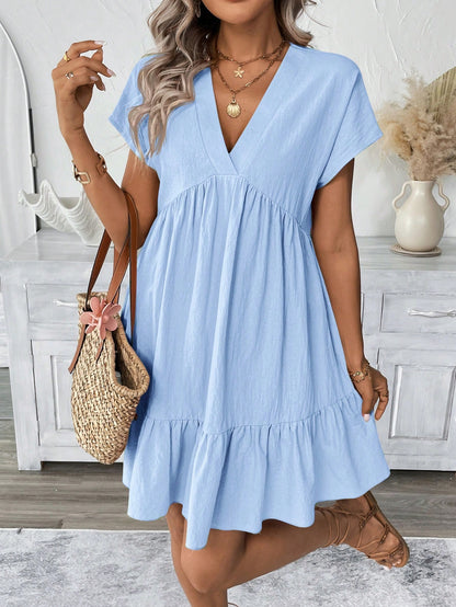 LUNE Short Pink Casual Vacation Romantic Beach Summer Dress For Women Baby Blue Dress,Sun Dresses For Women,Casual