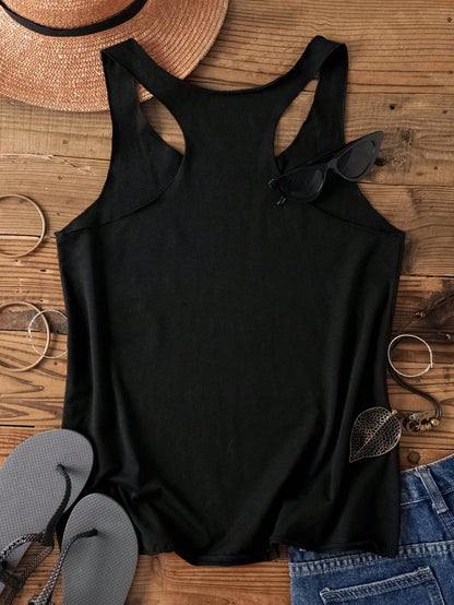 LUNE Women Casual Basic Tank Top, Suitable For Summer,Vacation Woman,Casual Travel Black
