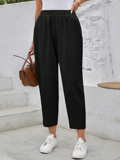 LUNE Women's Casual Corduroy Tapered Pants Fall Pants Teacher Pants
