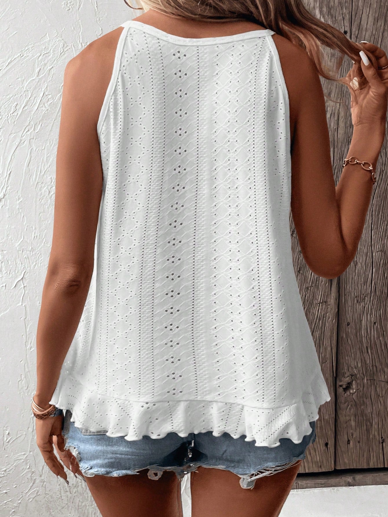 LUNE Women's Spring/Summer New Hot-Selling Color Block Design Striped Pattern Casual Versatile Plus Size Tank Top
