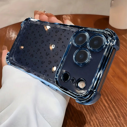 Luxury Fashion Shockproof Airbag Phone Case With Full Screen Tiny Heart Design, Compatible With Apple 6/7/8/X/XS/XR/11/12/13/14/15/16/16E/17/17PM, Galaxy S22/23/24/25/S24 FE/S25 EDGE, A04/05/06/A14/A1