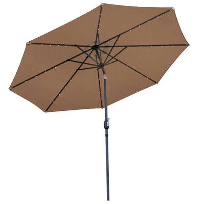 Luxury Outdoor Cantilever Patio Umbrella With Solar Powered LED Lights