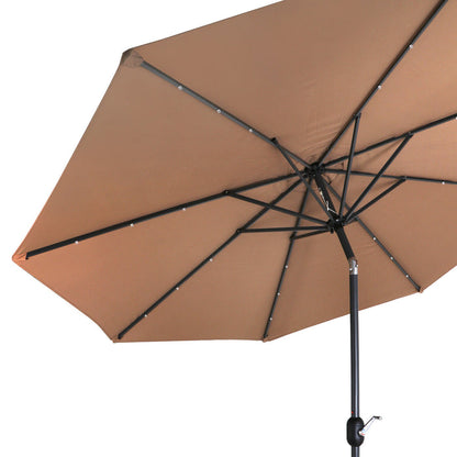 Luxury Outdoor Cantilever Patio Umbrella With Solar Powered LED Lights