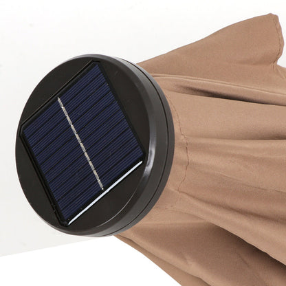 Luxury Outdoor Cantilever Patio Umbrella With Solar Powered LED Lights