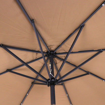 Luxury Outdoor Cantilever Patio Umbrella With Solar Powered LED Lights