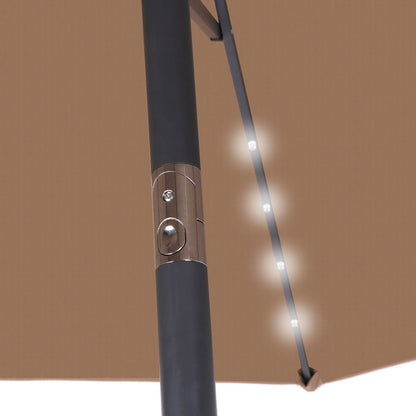 Luxury Outdoor Cantilever Patio Umbrella With Solar Powered LED Lights