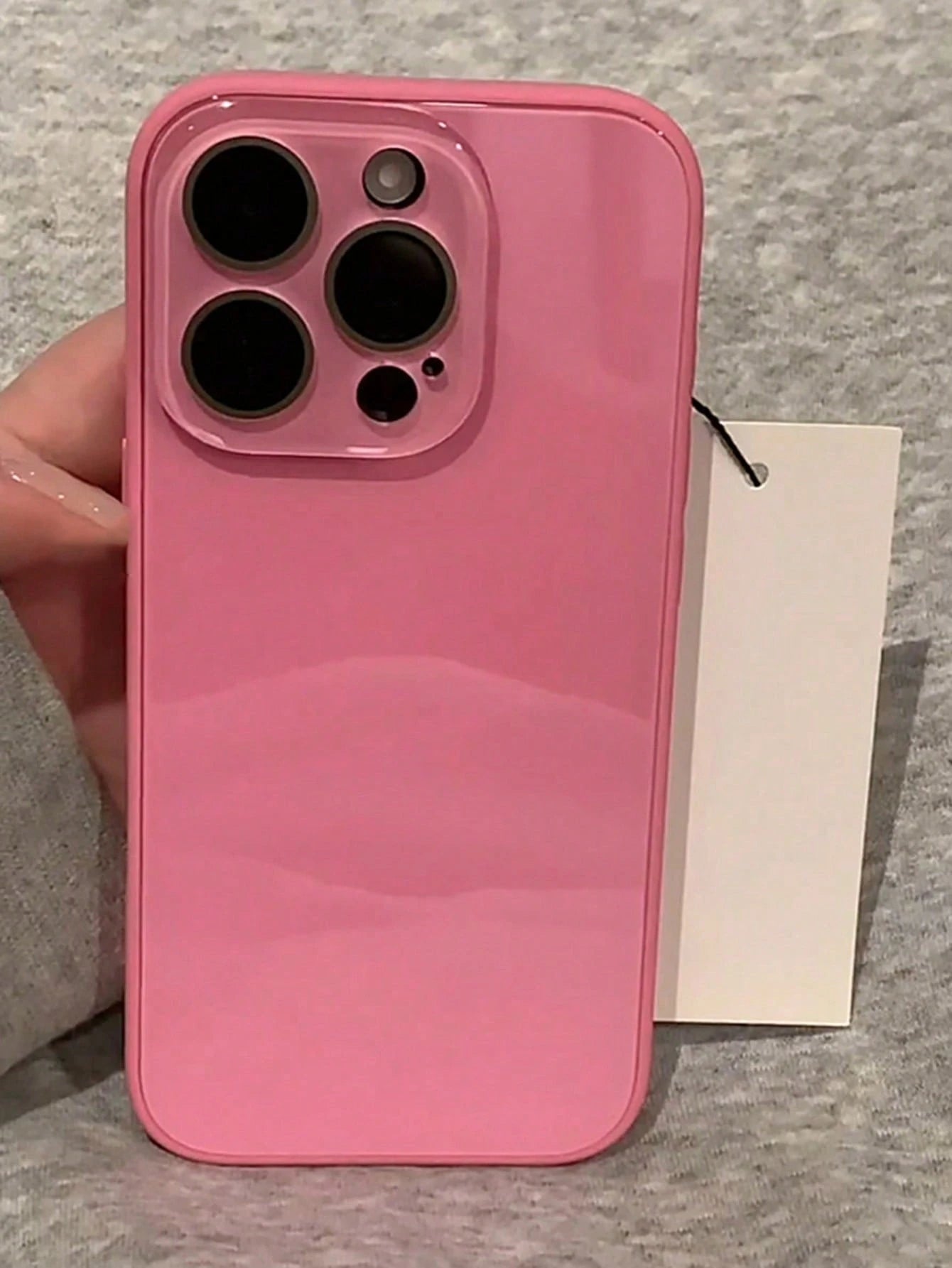 Luxury Pink Glossy Mirror Element Solid Glass Phone Case Suitable For 17 Pro Max 16 15 14 13 12 11 Pro Max Lens Protection Shock-Resistant Frame Hard Back Cover Spring Gift Party
