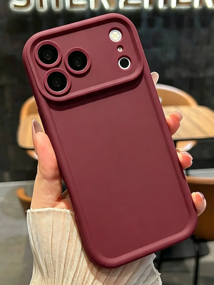 Luxury Solid Color Camera Protection Phone Case Compatible With IPhone 17 Pro Max 16 15 14 13 12 Pro Max Minimalist Fashion Easy Protective Back Cover