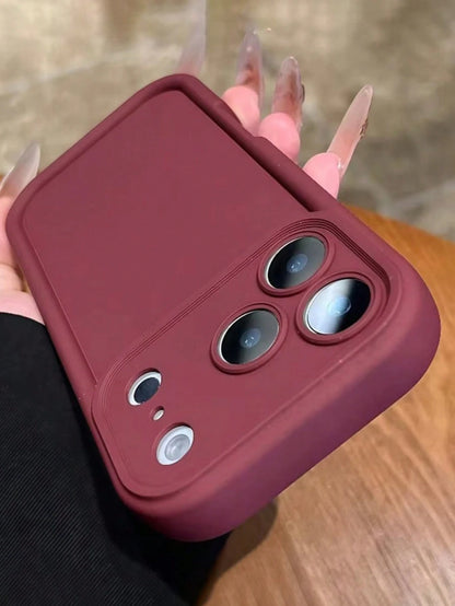 Luxury Solid Color Camera Protection Phone Case Compatible With IPhone 17 Pro Max 16 15 14 13 12 Pro Max Minimalist Fashion Easy Protective Back Cover