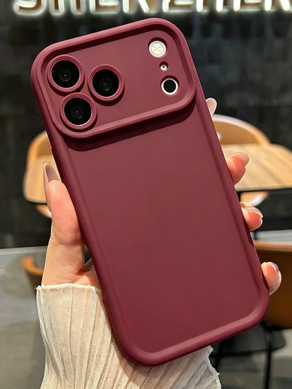 Luxury Solid Color Camera Protection Phone Case Compatible With IPhone 17 Pro Max 16 15 14 13 12 Pro Max Minimalist Fashion Easy Protective Back Cover