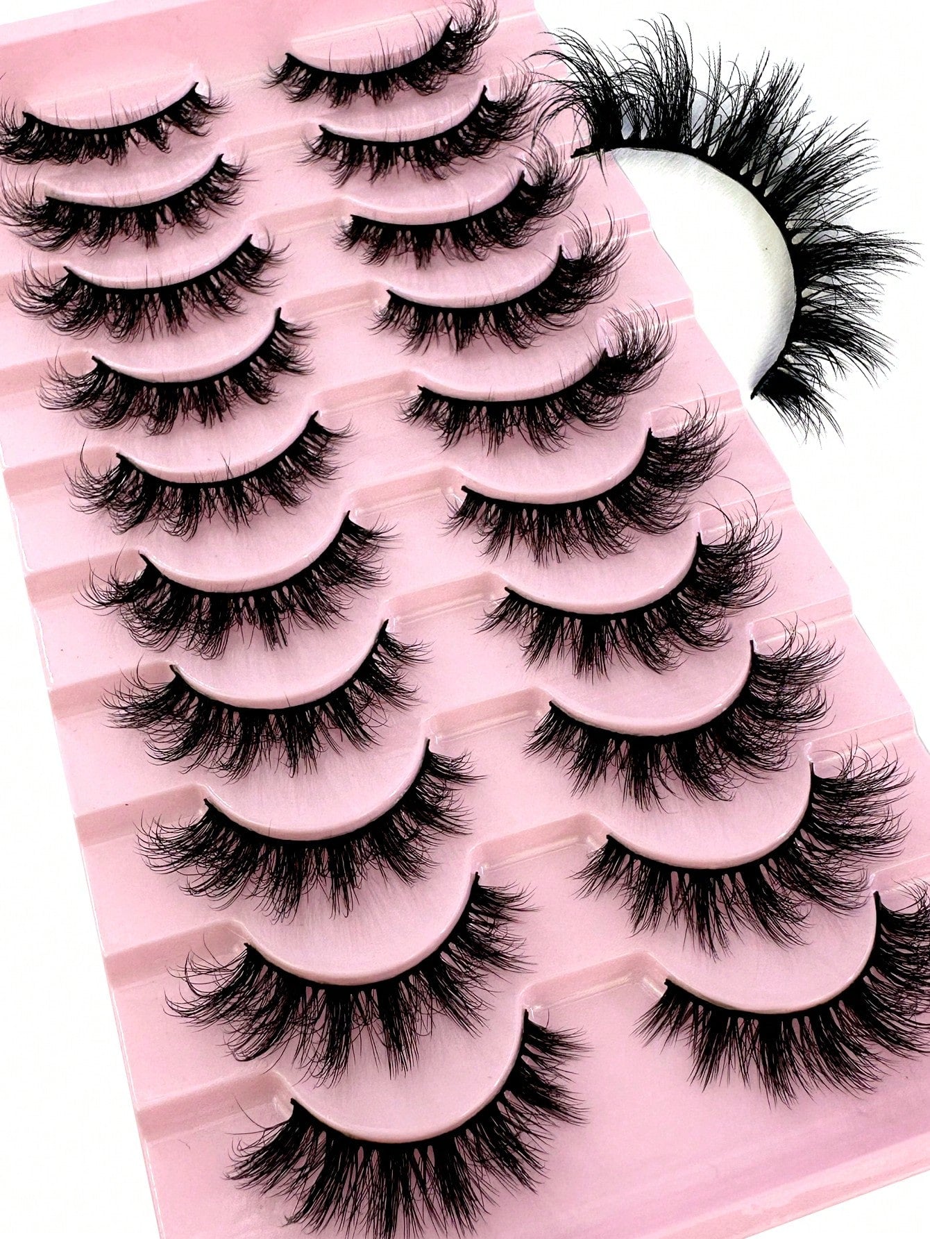 LYBCG 10 Pairs Fluffy Faux Mink Eyelashes, Thin, Thick, Curly, 3D Natural Styles, Suitable For Party, Daily Wear, Cat Eye Shape, Fit For Various Occasions