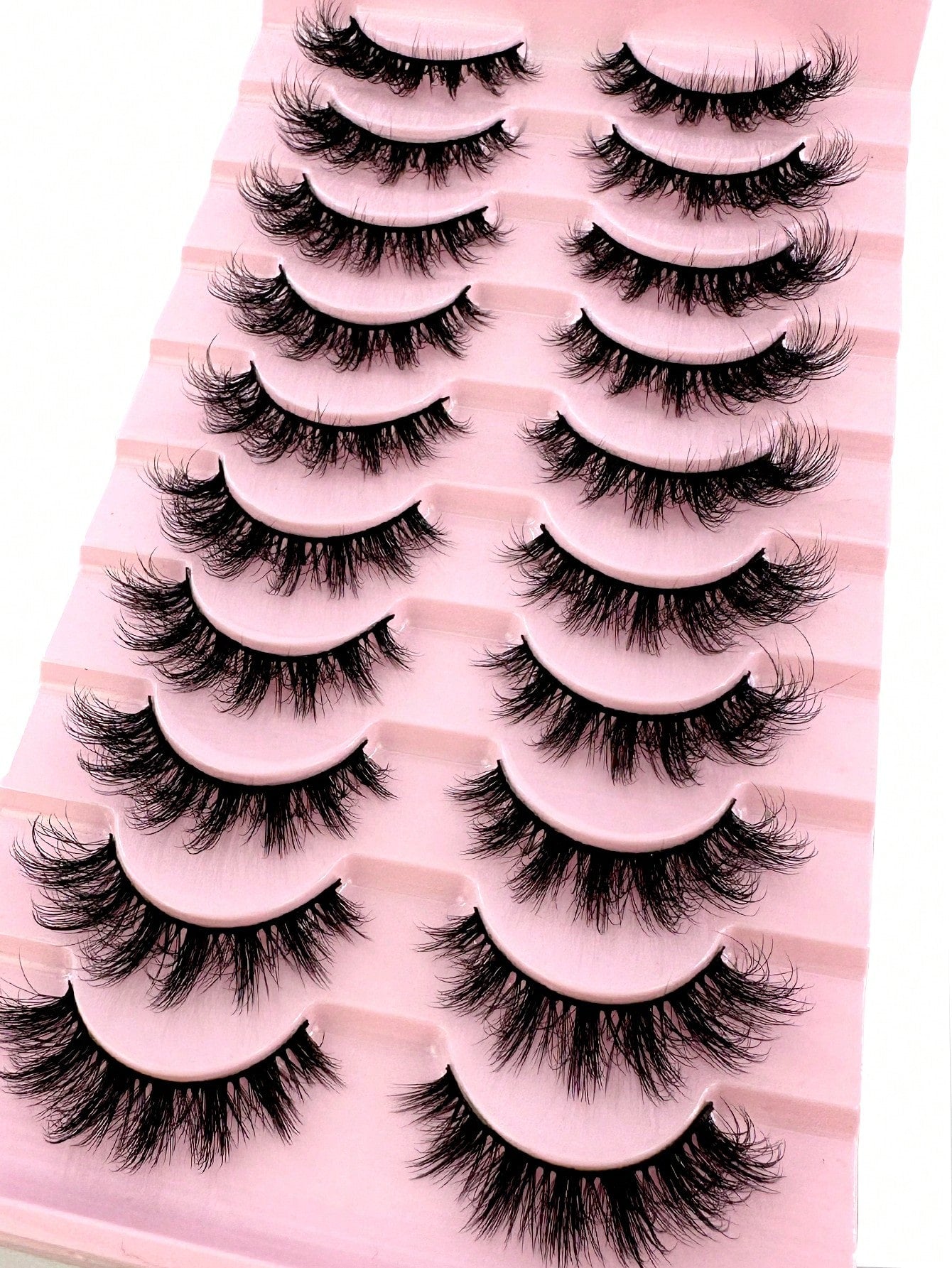 LYBCG 10 Pairs Fluffy Faux Mink Eyelashes, Thin, Thick, Curly, 3D Natural Styles, Suitable For Party, Daily Wear, Cat Eye Shape, Fit For Various Occasions