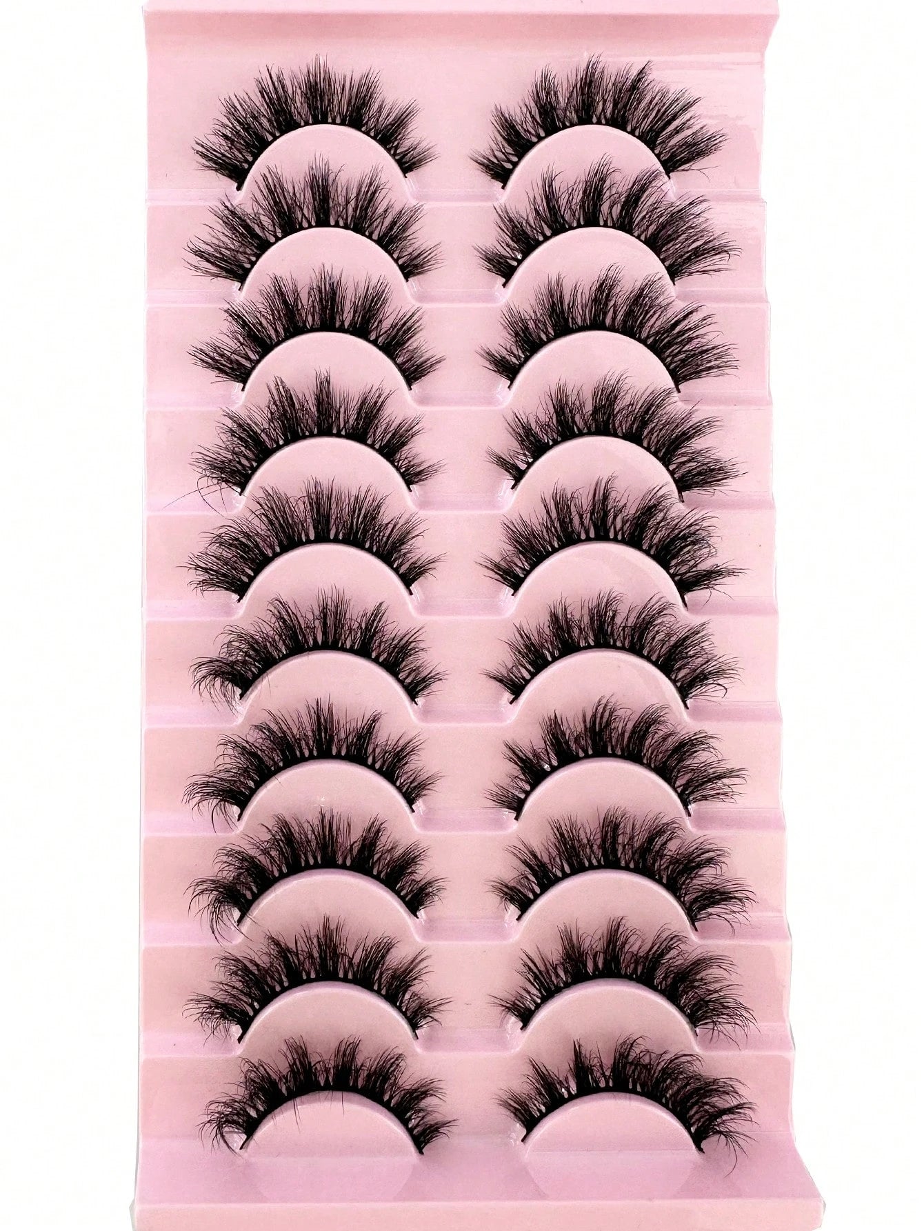 LYBCG 10 Pairs Fluffy Faux Mink Eyelashes, Thin, Thick, Curly, 3D Natural Styles, Suitable For Party, Daily Wear, Cat Eye Shape, Fit For Various Occasions