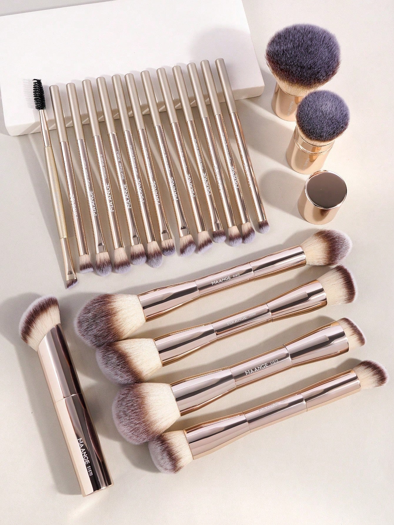 MAANGE 1/7pcs 13/20pcs Professional Makeup Brush Set, Includes Accessories And Storage Box, Foundation Brush, Loose Powder Brush, Blush Brush, Highlighter Brush, Contour Brush, Eyeshadow Brush, Concea