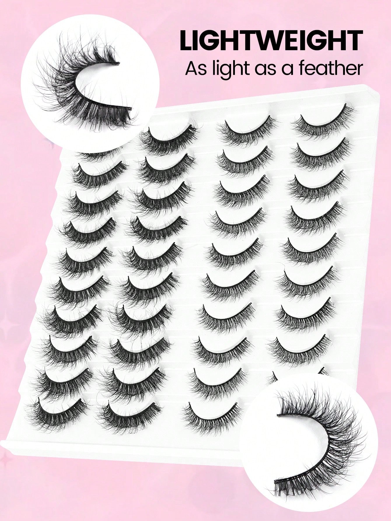 MAANGE 20 Pairs Large Capacity Mixed False Eyelash Set, Cat Eye Cartoon Eyelashes, Lightweight Airy Feather Style Dense 3D Soft Full Strip Lashes, Natural Bold Makeup Versatile Multi-Style, Strip Lash