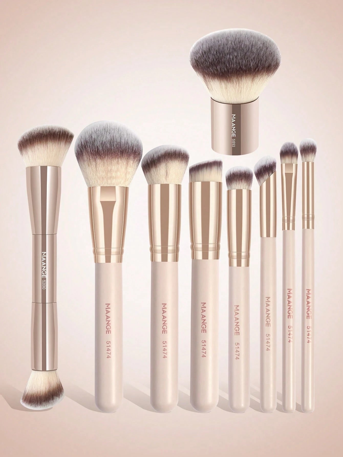 MAANGE 5/9/17pcs Professional Makeup Brush Set, Including Powder Brush, Blush Brush, Foundation Brush, Contour Brush, Eyeshadow Brush And Other Makeup Tools, Ideal For Travel.