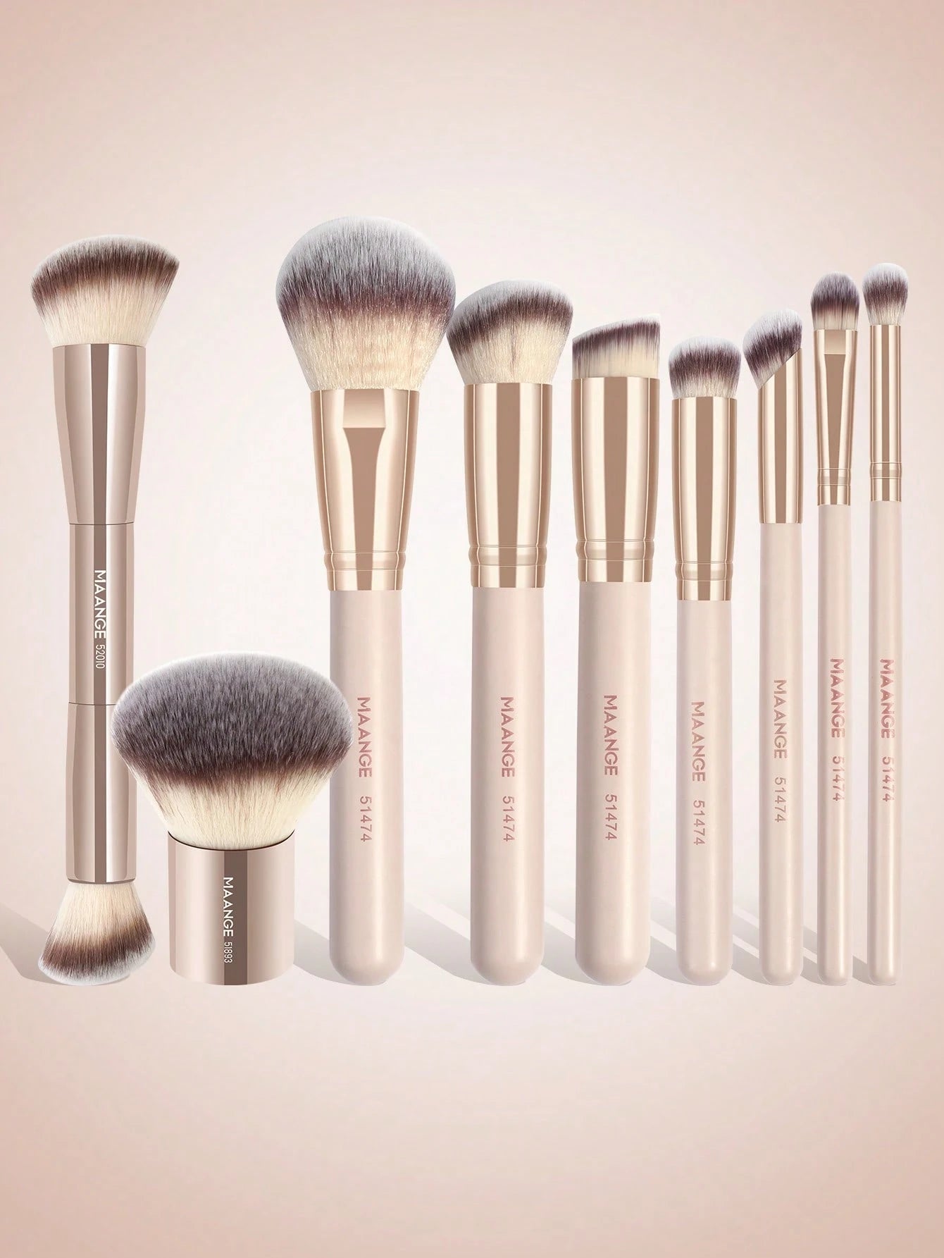 MAANGE 5/9/17pcs Professional Makeup Brush Set, Including Powder Brush, Blush Brush, Foundation Brush, Contour Brush, Eyeshadow Brush And Other Makeup Tools, Ideal For Travel.