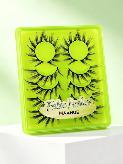 MAANGE 6 Pairs Winged Cat Eye Hedgehog Eyelashes, Cartoon Fairy Style, Elongated Eye Tail, Suitable For European And American Eye Shapes, Lively Long Dramatic False Eyelashes, Natural Thick Layered Cu