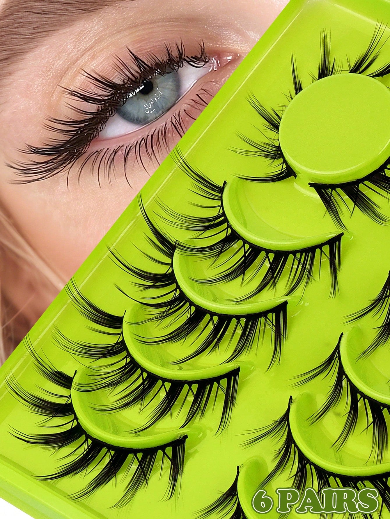 MAANGE 6 Pairs Winged Cat Eye Hedgehog Eyelashes, Cartoon Fairy Style, Elongated Eye Tail, Suitable For European And American Eye Shapes, Lively Long Dramatic False Eyelashes, Natural Thick Layered Cu