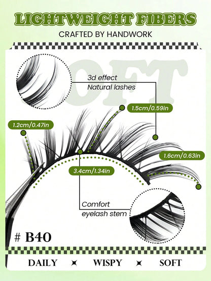 MAANGE 6 Pairs Winged Cat Eye Hedgehog Eyelashes, Cartoon Fairy Style, Elongated Eye Tail, Suitable For European And American Eye Shapes, Lively Long Dramatic False Eyelashes, Natural Thick Layered Cu