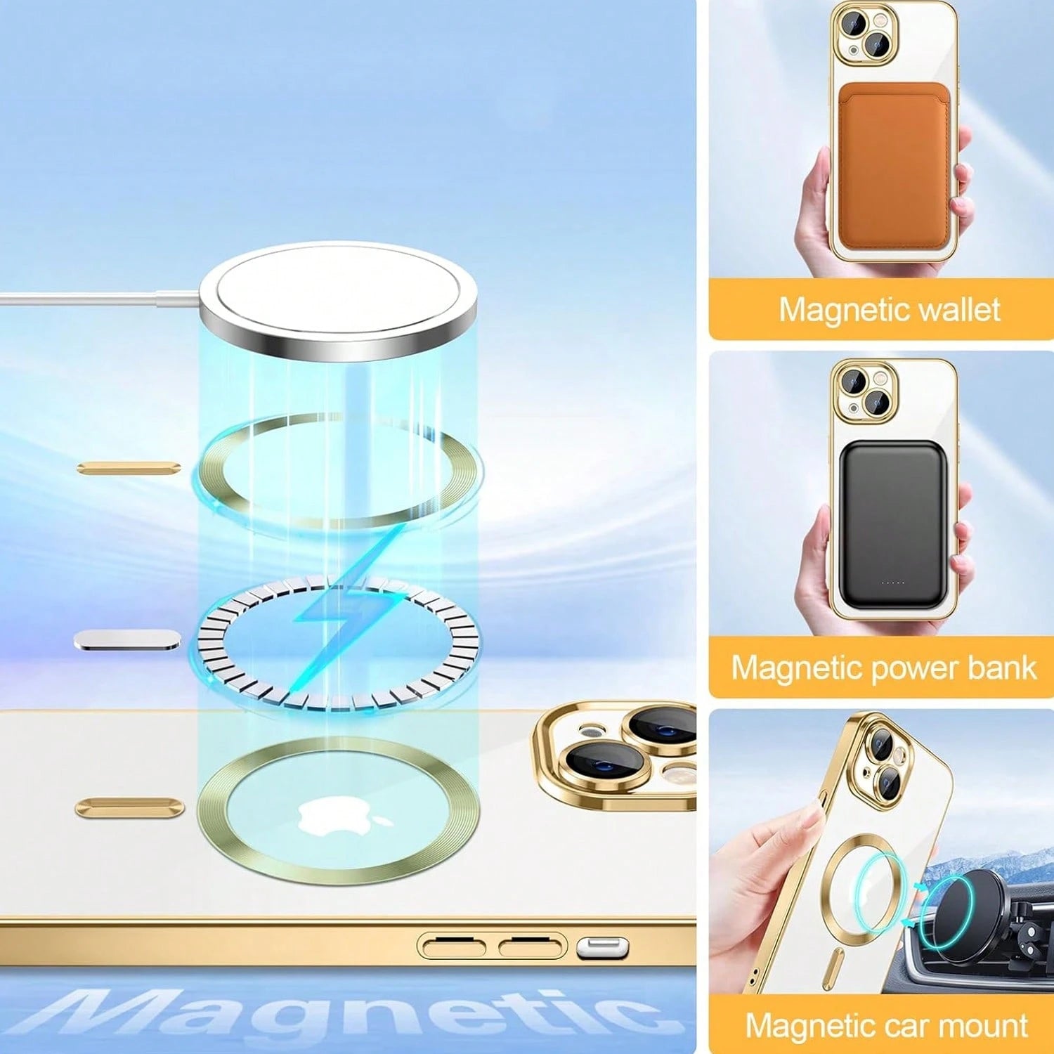 Magnetic Clear For IPhone 17 Pro Max Case With Camera Lens Protector Plating Edge Slim Soft TPU Cover Protective Phone Case For 16 Pro Max 15 14 Plus 13 12 11 XS Max XR 7 8 Plus SE 2022