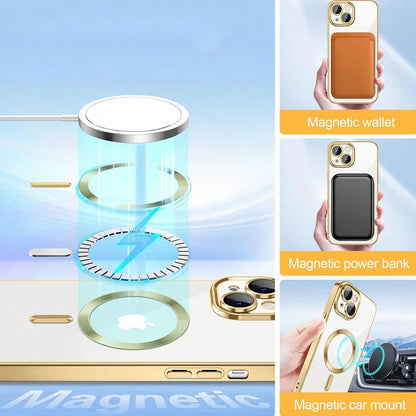 Magnetic Clear For IPhone 17 Pro Max Case With Camera Lens Protector Plating Edge Slim Soft TPU Cover Protective Phone Case For 16 Pro Max 15 14 Plus 13 12 11 XS Max XR 7 8 Plus SE 2022