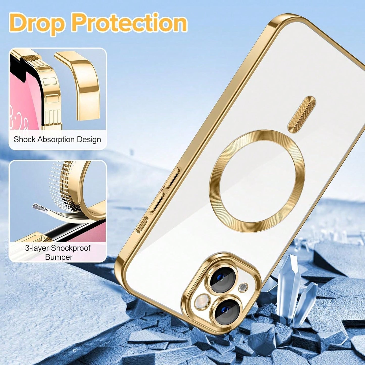 Magnetic Clear For IPhone 17 Pro Max Case With Camera Lens Protector Plating Edge Slim Soft TPU Cover Protective Phone Case For 16 Pro Max 15 14 Plus 13 12 11 XS Max XR 7 8 Plus SE 2022