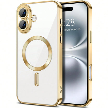 Magnetic Clear For IPhone 17 Pro Max Case With Camera Lens Protector Plating Edge Slim Soft TPU Cover Protective Phone Case For 16 Pro Max 15 14 Plus 13 12 11 XS Max XR 7 8 Plus SE 2022