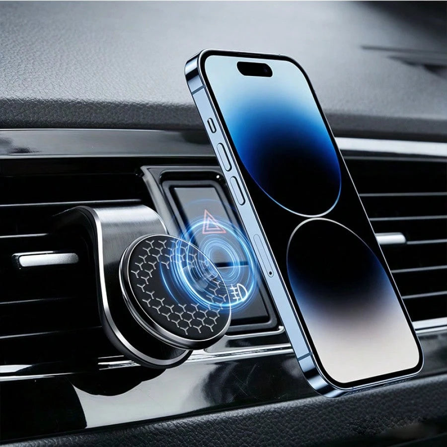 Magnetic Phone Holder For Air Conditioner Vent, Clip-On Design Compatible With All Car Models, Strong Magnetic Adsorption, Plug And Play, No Lag, 360° Rotation. Can Switch Between Landscape And Portra