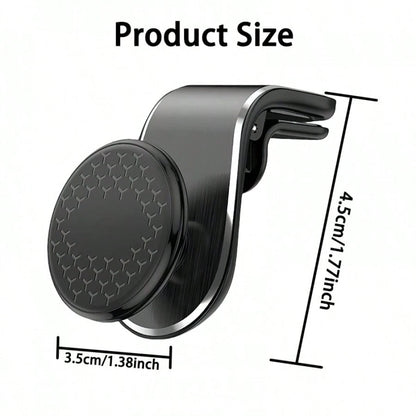 Magnetic Phone Holder For Air Conditioner Vent, Clip-On Design Compatible With All Car Models, Strong Magnetic Adsorption, Plug And Play, No Lag, 360° Rotation. Can Switch Between Landscape And Portra