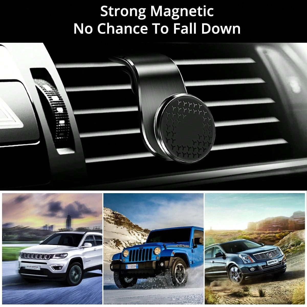 Magnetic Phone Holder For Air Conditioner Vent, Clip-On Design Compatible With All Car Models, Strong Magnetic Adsorption, Plug And Play, No Lag, 360° Rotation. Can Switch Between Landscape And Portra