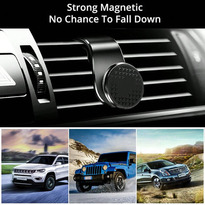 Magnetic Phone Holder For Air Conditioner Vent, Clip-On Design Compatible With All Car Models, Strong Magnetic Adsorption, Plug And Play, No Lag, 360° Rotation. Can Switch Between Landscape And Portra