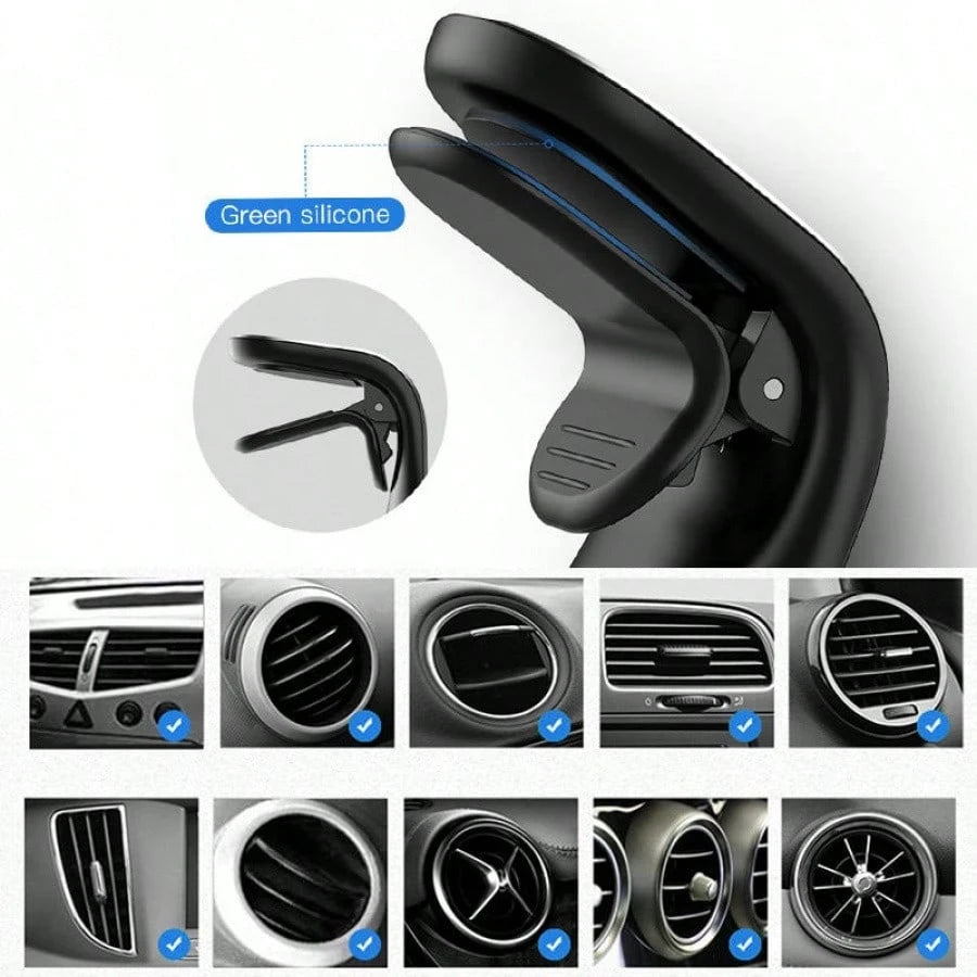 Magnetic Phone Holder For Air Conditioner Vent, Clip-On Design Compatible With All Car Models, Strong Magnetic Adsorption, Plug And Play, No Lag, 360° Rotation. Can Switch Between Landscape And Portra