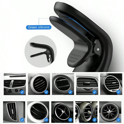 Magnetic Phone Holder For Air Conditioner Vent, Clip-On Design Compatible With All Car Models, Strong Magnetic Adsorption, Plug And Play, No Lag, 360° Rotation. Can Switch Between Landscape And Portra