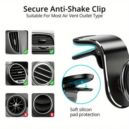 Magnetic Phone Holder For Air Conditioner Vent, Clip-On Design Compatible With All Car Models, Strong Magnetic Adsorption, Plug And Play, No Lag, 360° Rotation. Can Switch Between Landscape And Portra