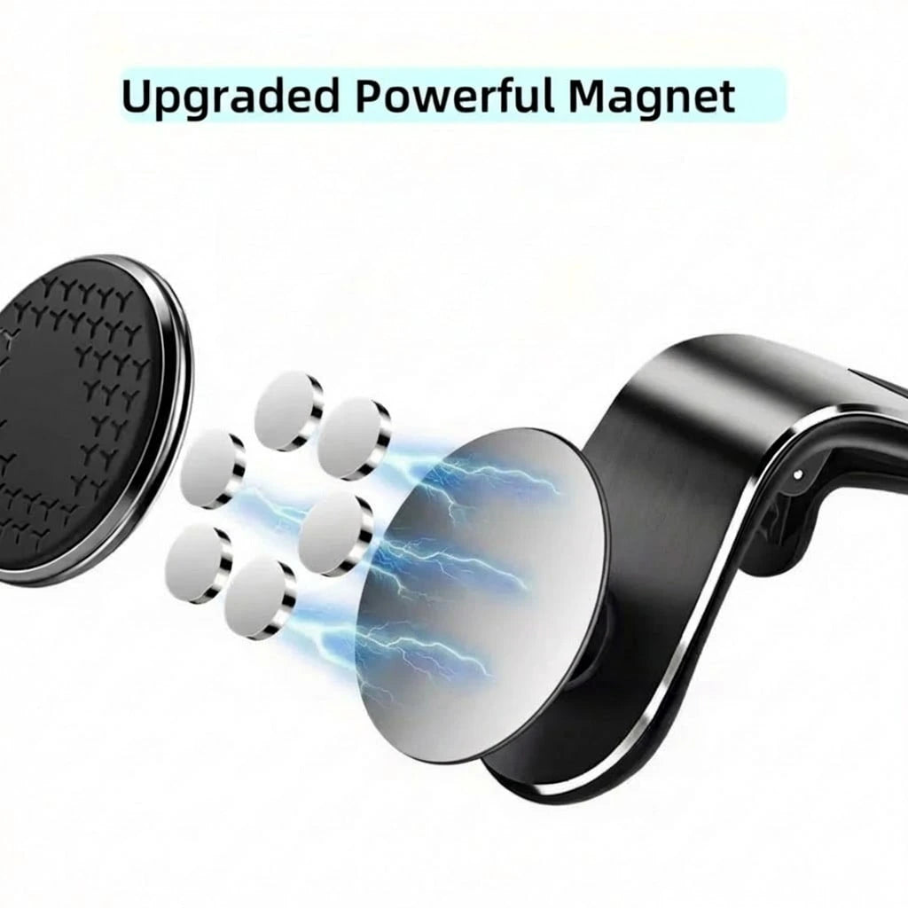 Magnetic Phone Holder For Air Conditioner Vent, Clip-On Design Compatible With All Car Models, Strong Magnetic Adsorption, Plug And Play, No Lag, 360° Rotation. Can Switch Between Landscape And Portra