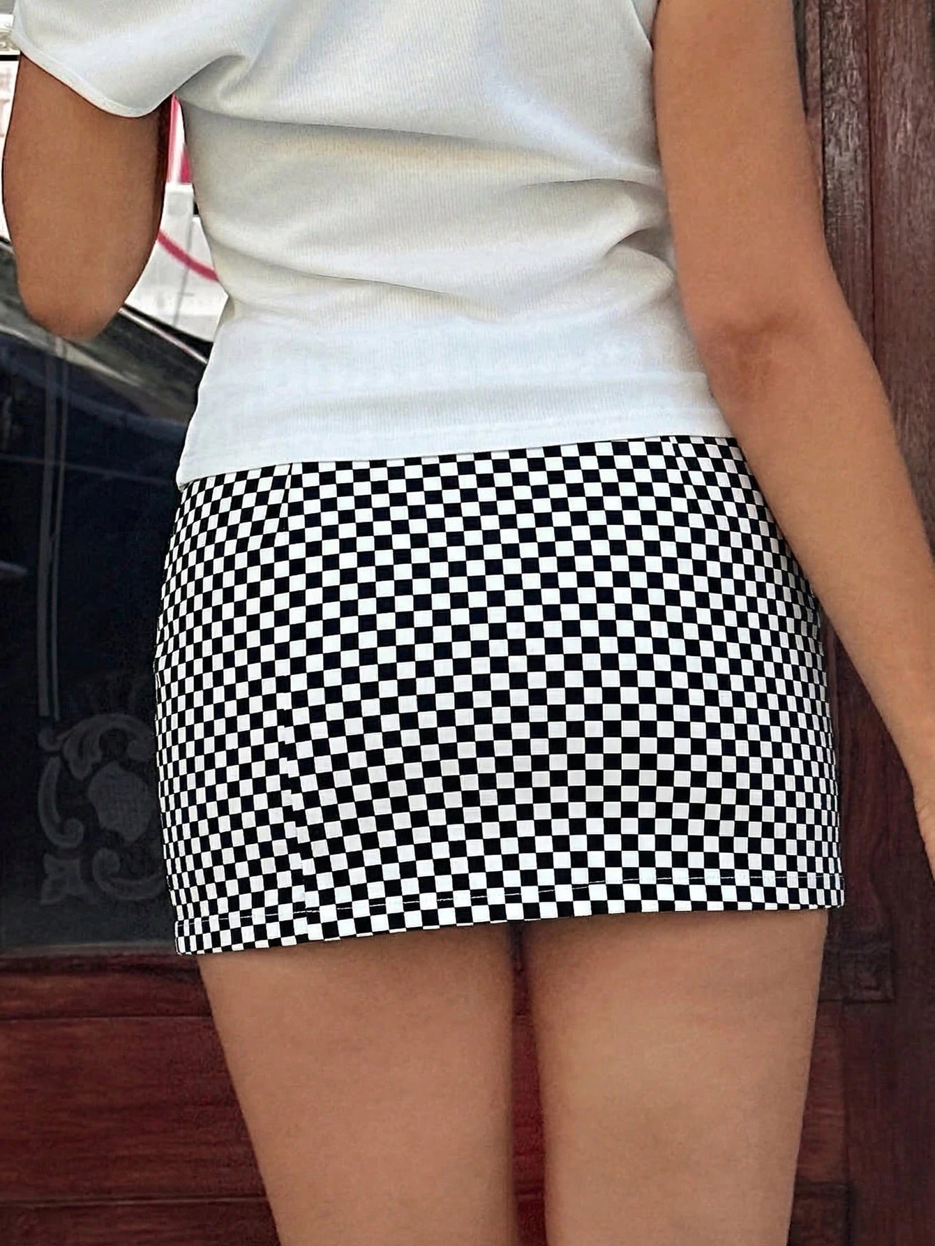 MainGRL Women's Plaid Casual Versatile Date & Travel Skort