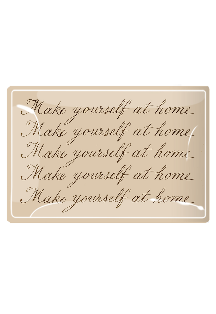 Make Yourself At Home Cursive Decoupage Glass Tray - Ben's Garden