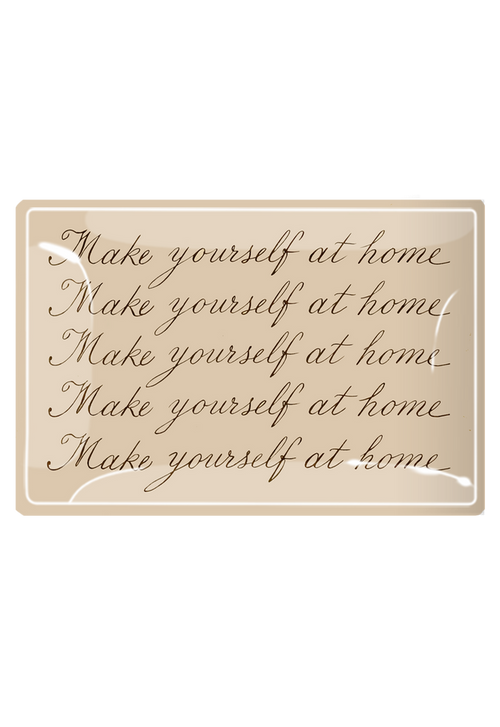 Make Yourself At Home Cursive Decoupage Glass Tray - Ben's Garden
