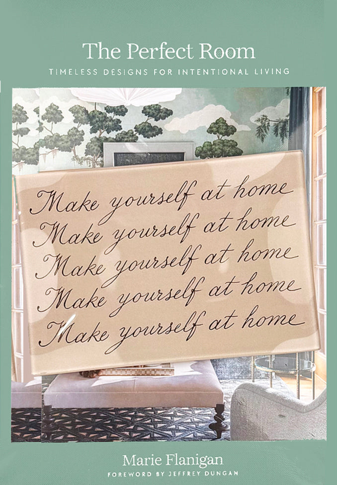 Make Yourself At Home Cursive Decoupage Glass Tray - Ben's Garden
