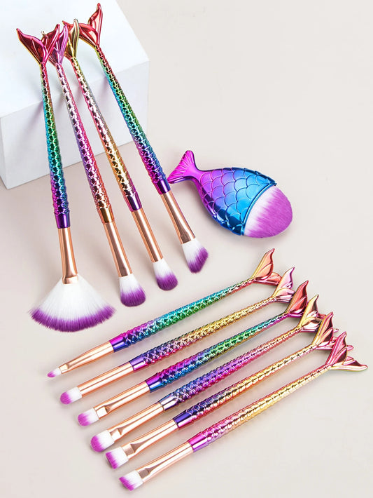 Makeup Brush Sets, 11pcs Creative Multifunctional Makeup Brush For Making Up Supply For Dresser For Cream Powder Liquid For Makeup Foundation Cream Lotion Moisturizer Gel Peel And Mud Sheets, Makeup B