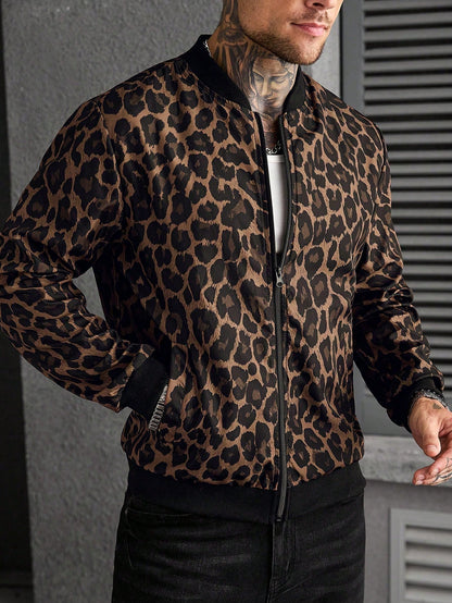 Manfinity CasualCool Men's Plus Size Leopard Print Jacket